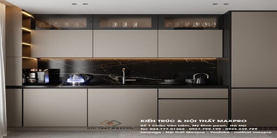 Cánh Tủ Bếp Bo Viền Inox